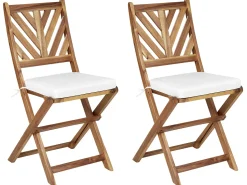 Beliani Set di 2 cuscini per sedie TERNI 37 x 34 cm sporco Bianco