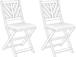 Beliani Set di 2 cuscini per sedie TERNI 37 x 34 cm sporco Bianco