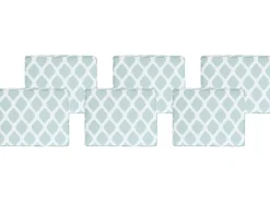 Best Beliani Set di 6 cuscini per sedie TOLVE 39 x 31 cm Verde menta Bianco Verde