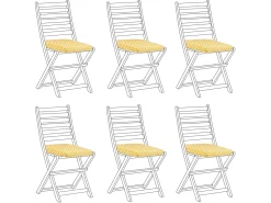 Discount Beliani Set di 6 cuscini per sedie TOLVE 39 x 31 cm Giallo Bianco Giallo