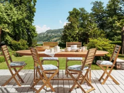 Beliani Set di 6 cuscini per sedie TOLVE 39 x 31 cm Azzurro Bianco Blu