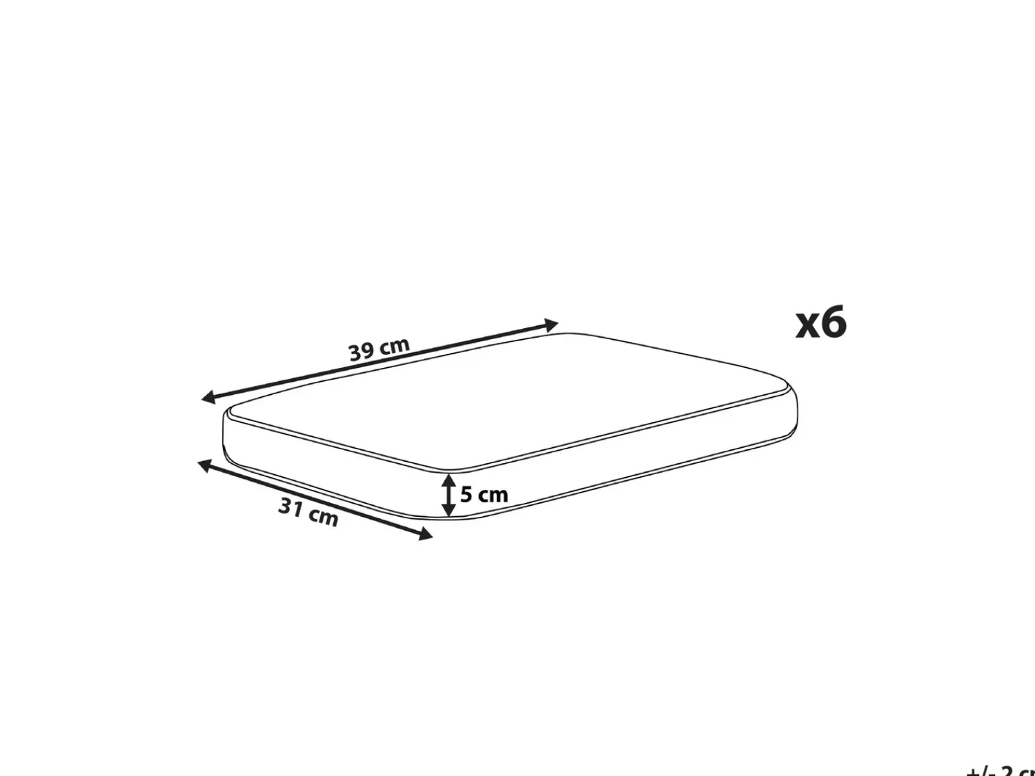 Beliani Set di 6 cuscini per sedie TOLVE 39 x 31 cm Azzurro Bianco Blu