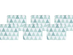 Beliani Set di 6 cuscini per sedie TOLVE 39 x 31 cm Azzurro Bianco Blu