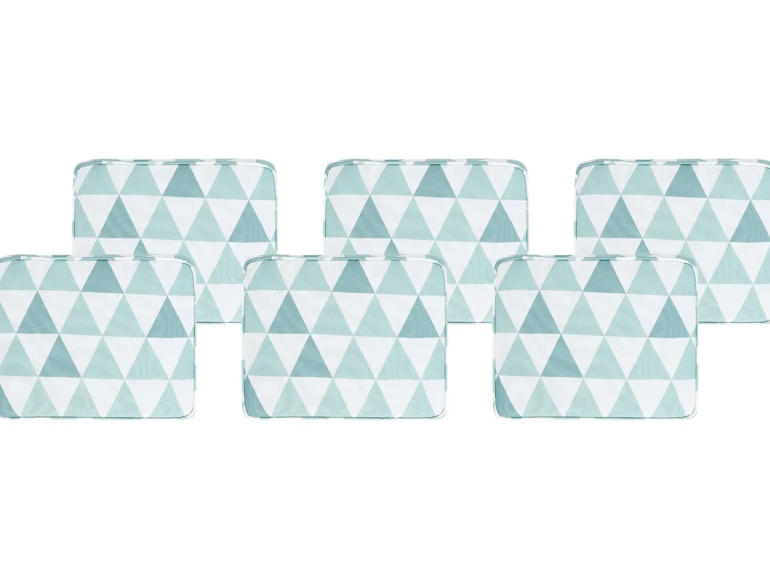 Beliani Set di 6 cuscini per sedie TOLVE 39 x 31 cm Azzurro Bianco Blu