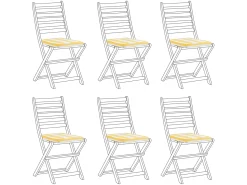 Online Beliani Set di 6 cuscini per sedie TOLVE 39 x 31 cm Giallo Bianco Giallo