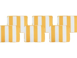 Online Beliani Set di 6 cuscini per sedie TOLVE 39 x 31 cm Giallo Bianco Giallo