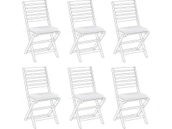 Beliani Set di 6 cuscini per sedie TOLVE 39 x 31 cm sporco Bianco