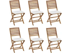 Beliani Set di 6 cuscini per sedie TOLVE 39 x 31 cm sporco Bianco