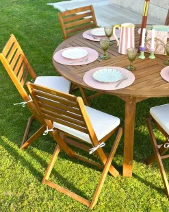 Beliani Set di 6 cuscini per sedie TOLVE 39 x 31 cm sporco Bianco