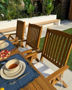 Beliani Set di 6 cuscini per sedie TOLVE 39 x 31 cm sporco Bianco