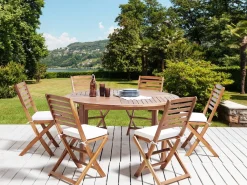 Beliani Set di 6 cuscini per sedie TOLVE 39 x 31 cm sporco Bianco
