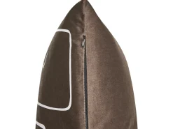 Outlet Beliani Set di 2 cuscini PHILODENDRON Velluto 45 x 45 cm Marrone Trama astratta Bianco Marrone