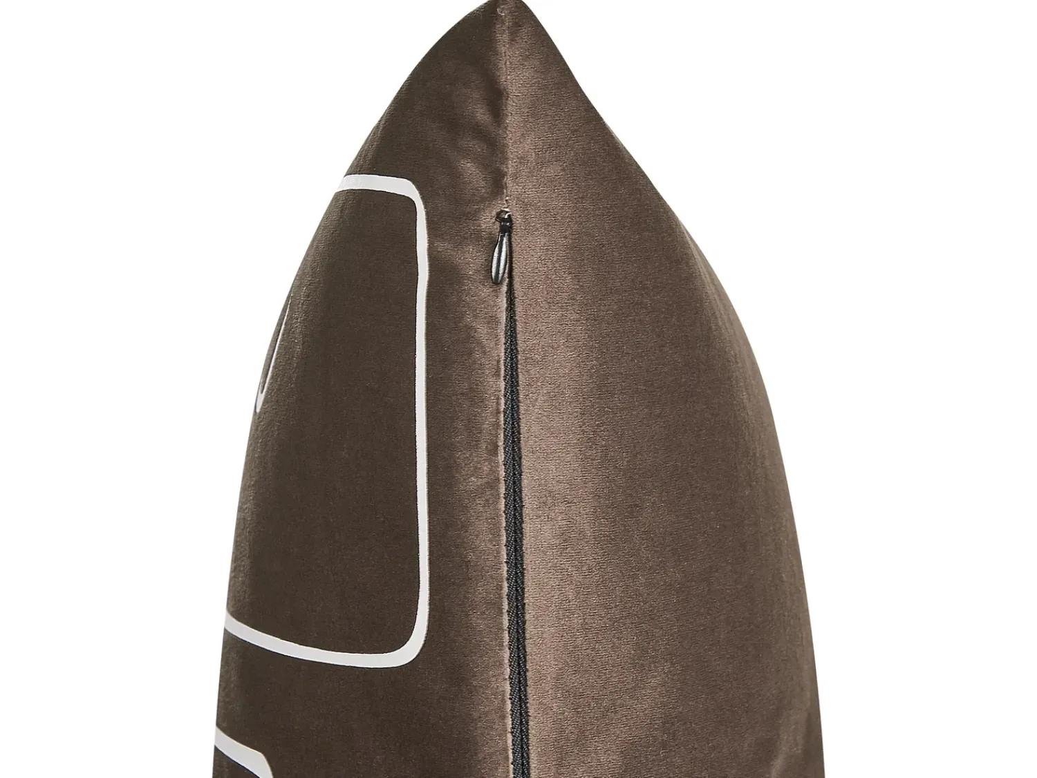 Outlet Beliani Set di 2 cuscini PHILODENDRON Velluto 45 x 45 cm Marrone Trama astratta Bianco Marrone