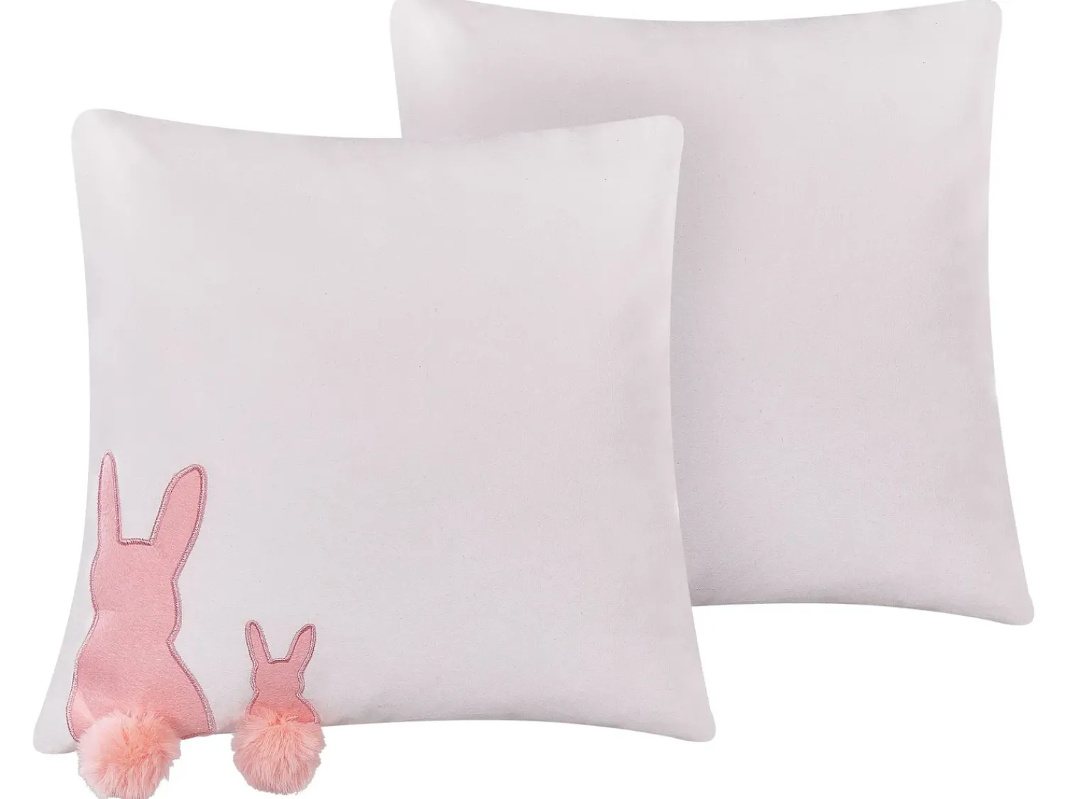 New Beliani Set di 2 cuscini PHLOX Cotone 45 x 45 cm Bianco Bianco Rosa