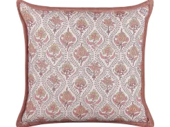 Discount Beliani Set di 2 cuscini PICEA Velluto 45 x 45 cm Rosso Trama floreale Bianco Rosso