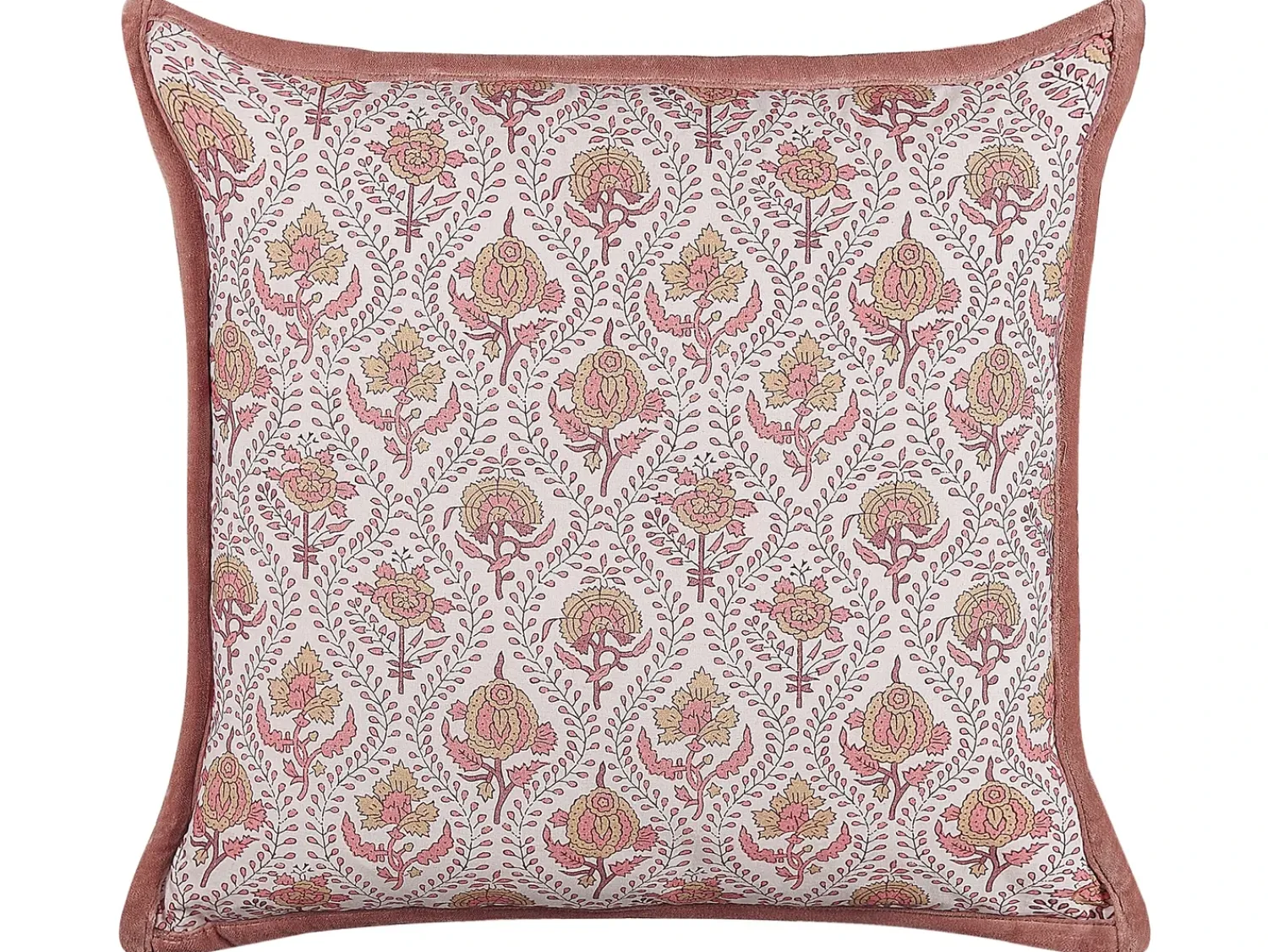 Discount Beliani Set di 2 cuscini PICEA Velluto 45 x 45 cm Rosso Trama floreale Bianco Rosso