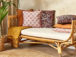 Discount Beliani Set di 2 cuscini PICEA Velluto 45 x 45 cm Rosso Trama floreale Bianco Rosso