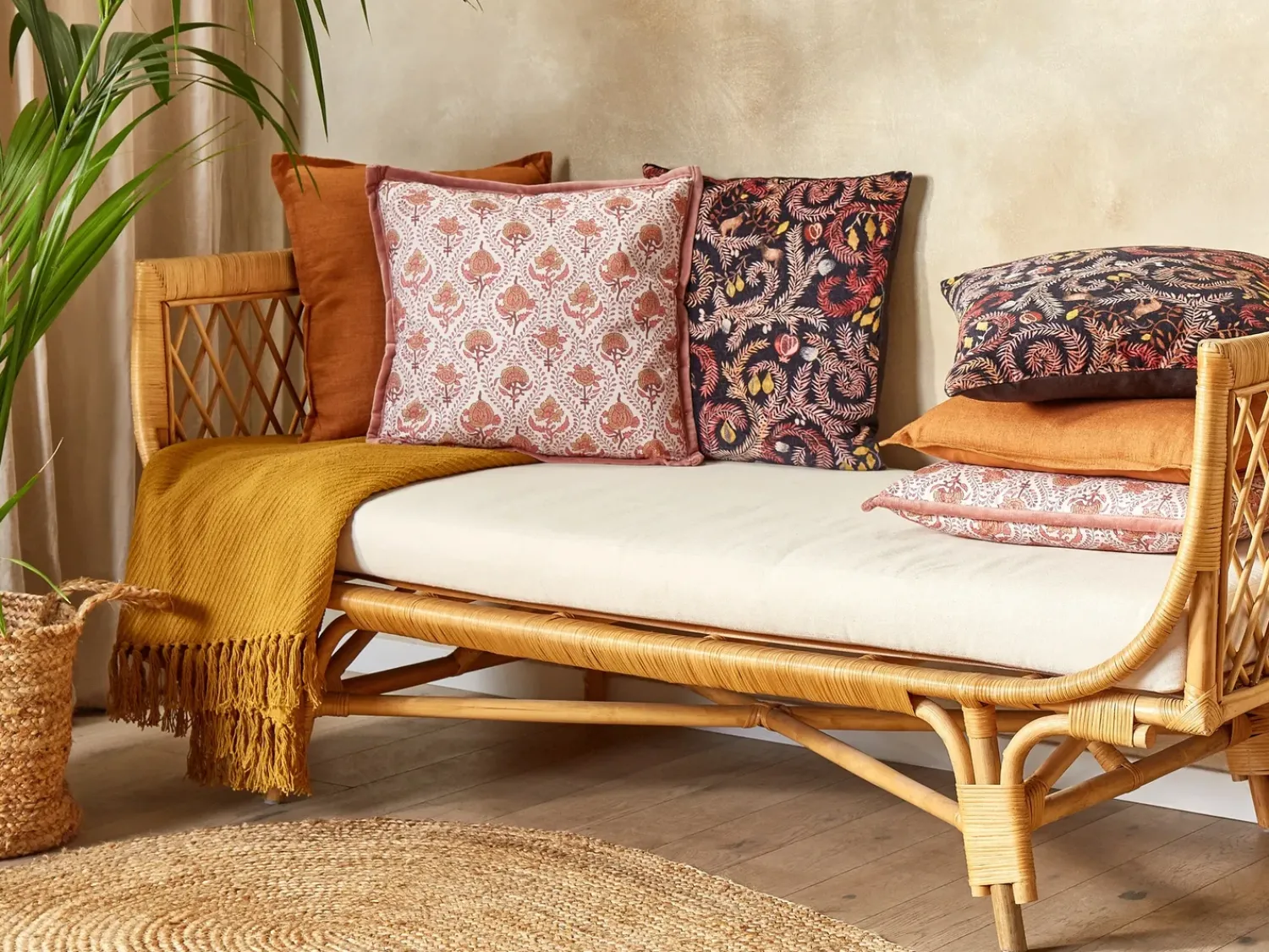 Discount Beliani Set di 2 cuscini PICEA Velluto 45 x 45 cm Rosso Trama floreale Bianco Rosso