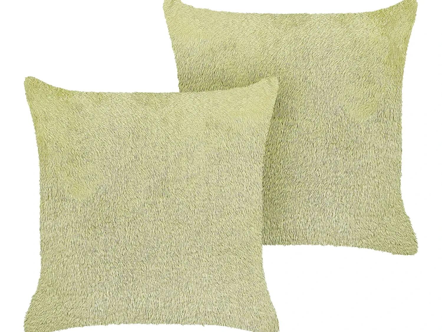 New Beliani Set di 2 cuscini PILEA Finta pelliccia 45 x 45 cm chiaro Tinta unita Verde