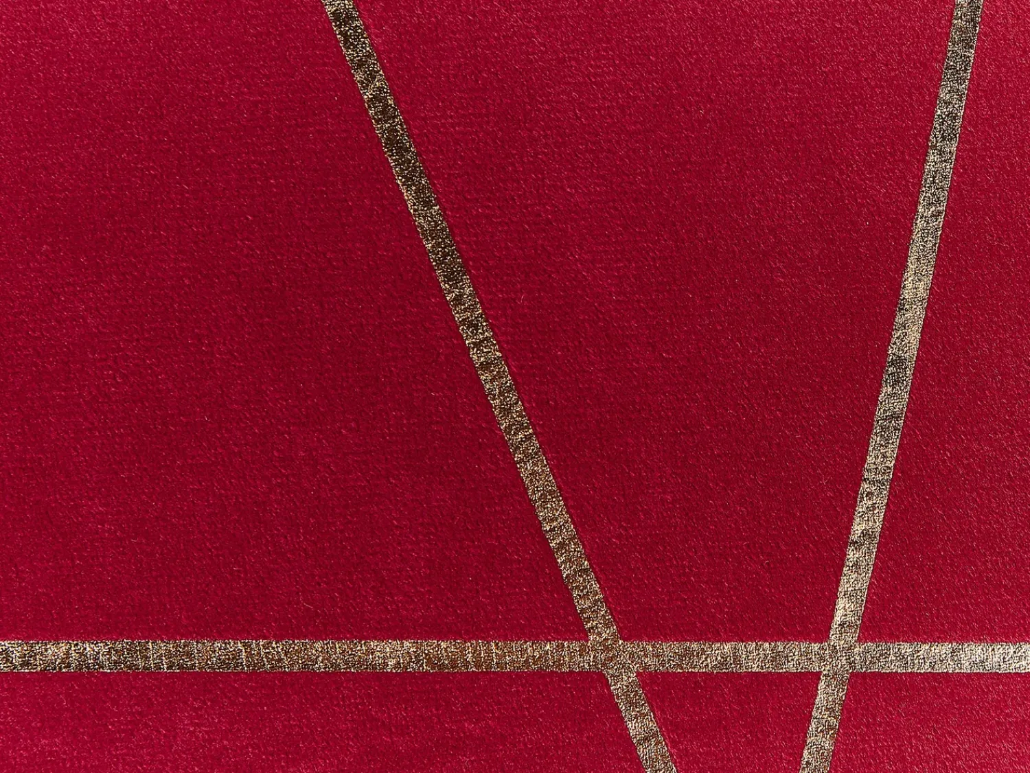 Sale Beliani Set di 2 cuscini PINUS Velluto 45 x 45 cm Rosso Trama geometrica Rosso Oro