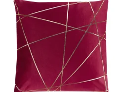 Sale Beliani Set di 2 cuscini PINUS Velluto 45 x 45 cm Rosso Trama geometrica Rosso Oro