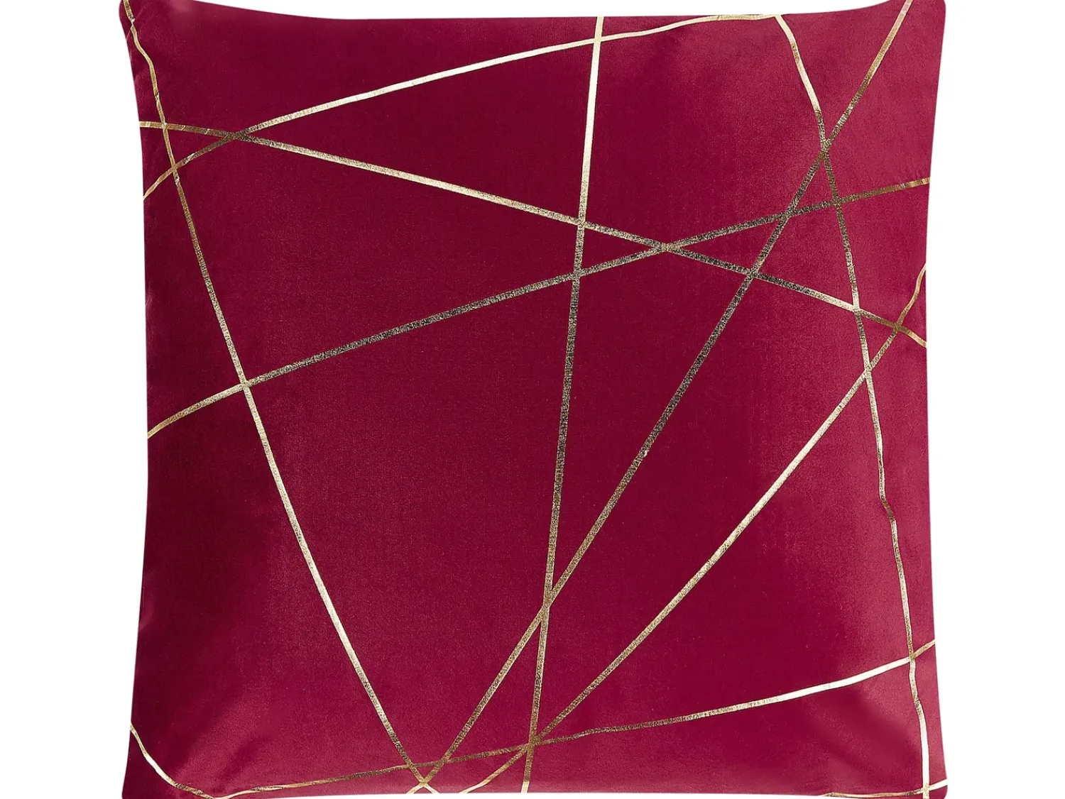 Sale Beliani Set di 2 cuscini PINUS Velluto 45 x 45 cm Rosso Trama geometrica Rosso Oro