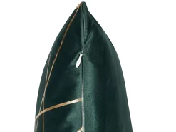 Hot Beliani Set di 2 cuscini PINUS Velluto 45 x 45 cm Verde scuro Trama geometrica Oro Verde