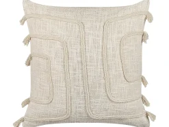 Discount Beliani Set di 2 cuscini PLEIONE Cotone 45 x 45 cm chiaro Trama geometrica Beige