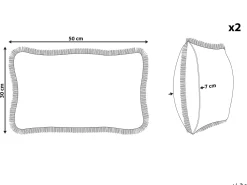 New Beliani Set di 2 cuscini POTHOS Velluto 30 x 50 cm Tinta unita Beige