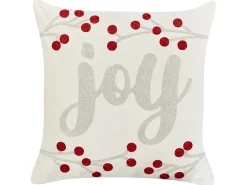 Sale Beliani Set di 2 cuscini PRALINE Velluto 45 x 45 cm Bianco Modello natalizio Bianco Grigio Rosso