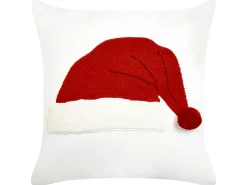 Beliani Set di 2 cuscini PRETZEL Cotone 45 x 45 cm Bianco Modello natalizio Bianco Rosso