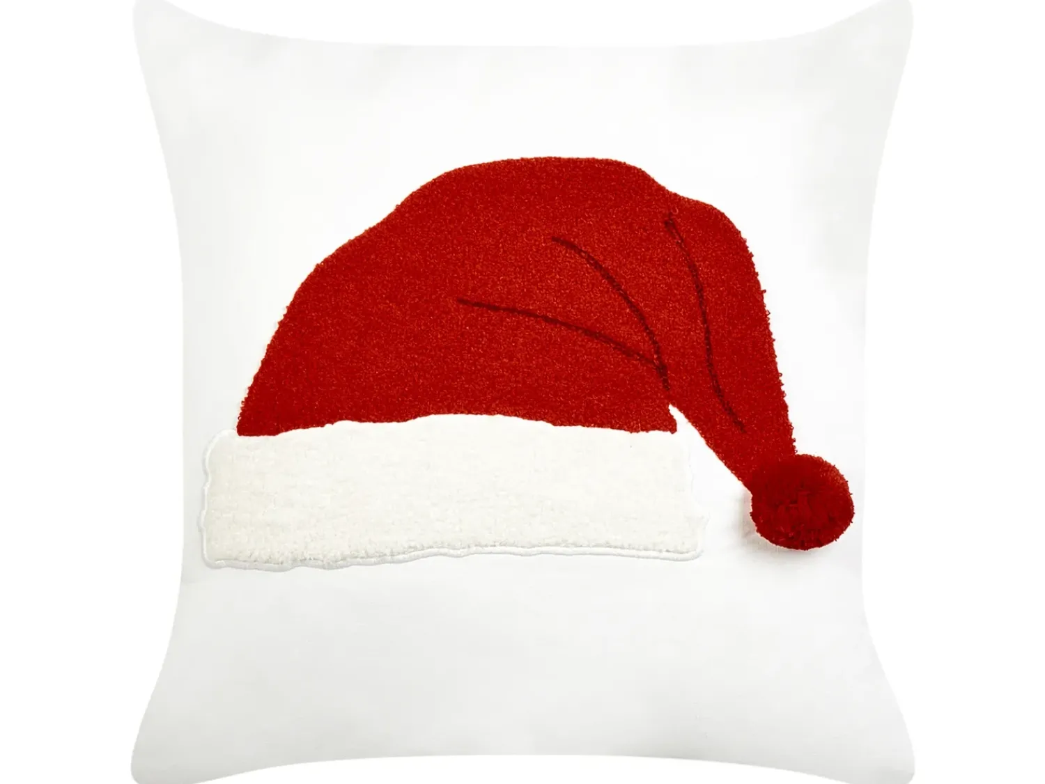 Beliani Set di 2 cuscini PRETZEL Cotone 45 x 45 cm Bianco Modello natalizio Bianco Rosso