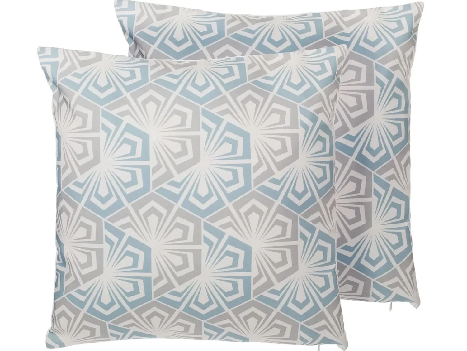 Sale Beliani Set di 2 cuscini PRIMROSE 45 x 45 cm Azzurro Trama Ikat Bianco Blu Grigio Multicolore