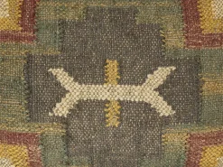 Clearance Beliani Set di 2 cuscini PULICAT Iuta Verde Trama orientale Beige Multicolore Rosso Verde
