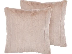 Online Beliani Set di 2 cuscini PUMILA Finta pelliccia 45 x 45 cm pastello Tinta unita Rosa