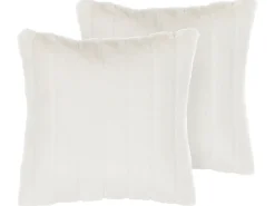 Clearance Beliani Set di 2 cuscini PUMILA Finta pelliccia 45 x 45 cm Tinta unita Bianco