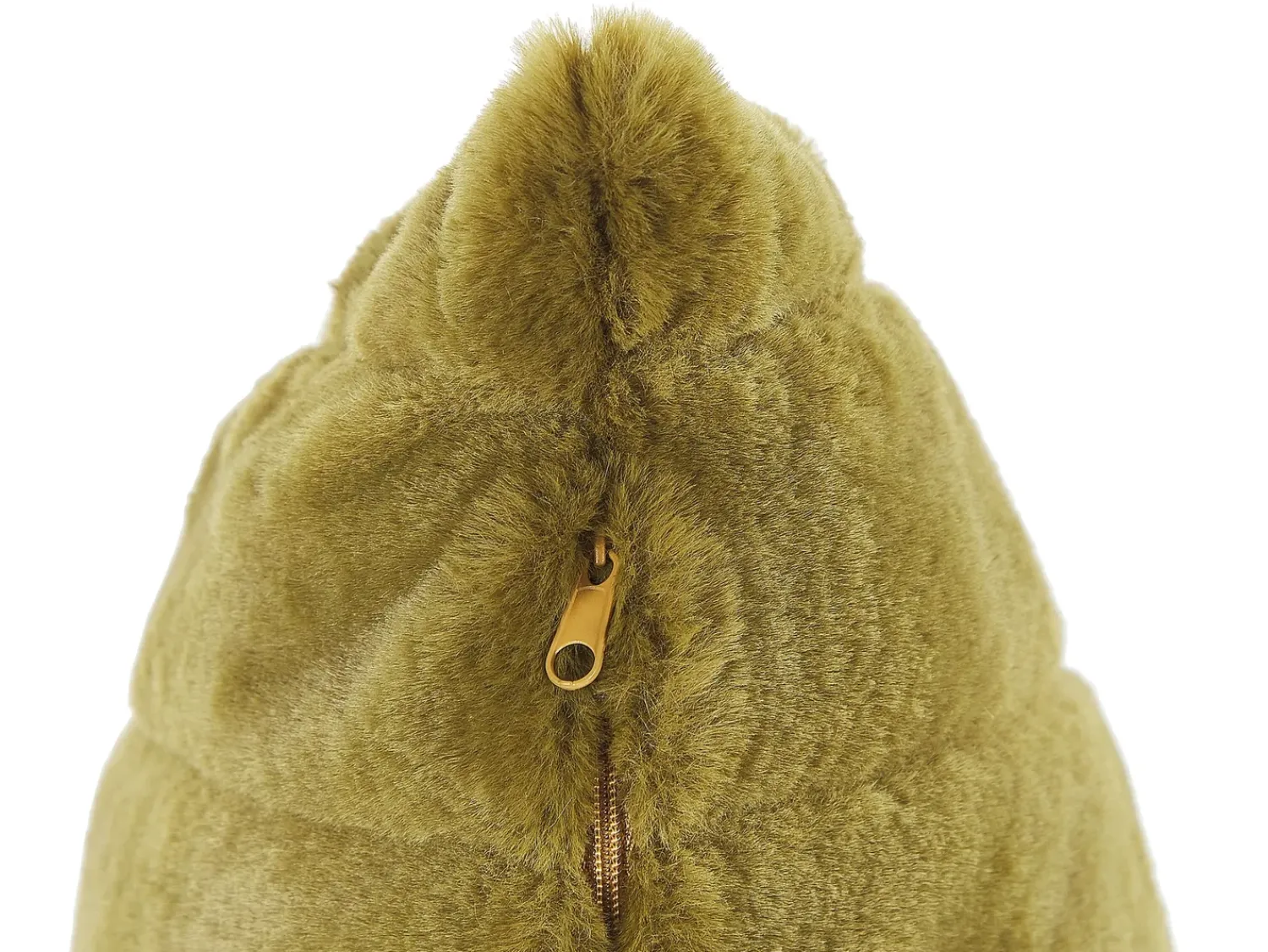 Beliani Set di 2 cuscini PUMILA Finta pelliccia 45 x 45 cm oliva A strisce Verde