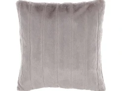 Outlet Beliani Set di 2 cuscini PUMILA Finta pelliccia 45 x 45 cm chiaro A strisce Grigio