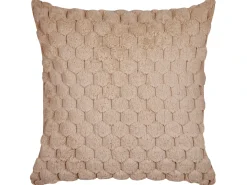 Outlet Beliani Set di 2 cuscini PURSLANE Finta pelliccia 43 x 43 cm sabbia Trama geometrica Beige