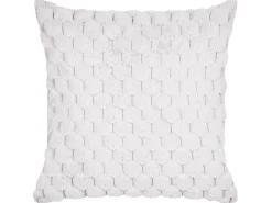 Beliani Set di 2 cuscini PURSLANE Finta pelliccia 43 x 43 cm Trama geometrica Bianco