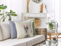 Sale Beliani Set di 2 cuscini QUERCUS 45 x 45 cm Tortora Trama animale Beige Grigio Rosa