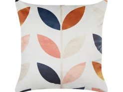 Outlet Beliani Set di 2 cuscini QUINOA Velluto 45 x 45 cm Multicolore Trama di piante Bianco Multicolore
