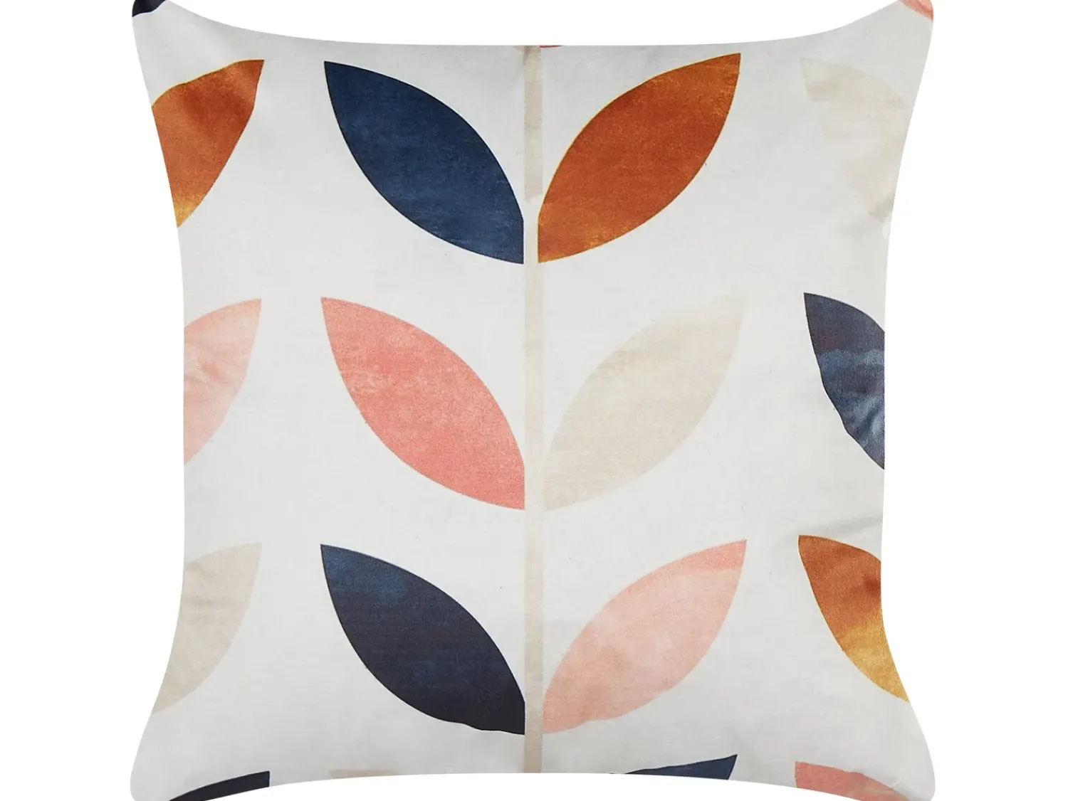 Outlet Beliani Set di 2 cuscini QUINOA Velluto 45 x 45 cm Multicolore Trama di piante Bianco Multicolore