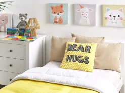 Online Beliani Set di 2 cuscini RADZKOT Cotone 40 x 40 cm Giallo Bianco Giallo Nero