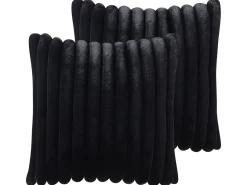 Sale Beliani Set di 2 cuscini RAKYA Finta pelliccia 45 x 45 cm Nero A strisce Bianco