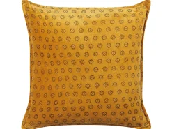 New Beliani Set di 2 cuscini RAPIS Velluto 45 x 45 cm Trama geometrica Giallo