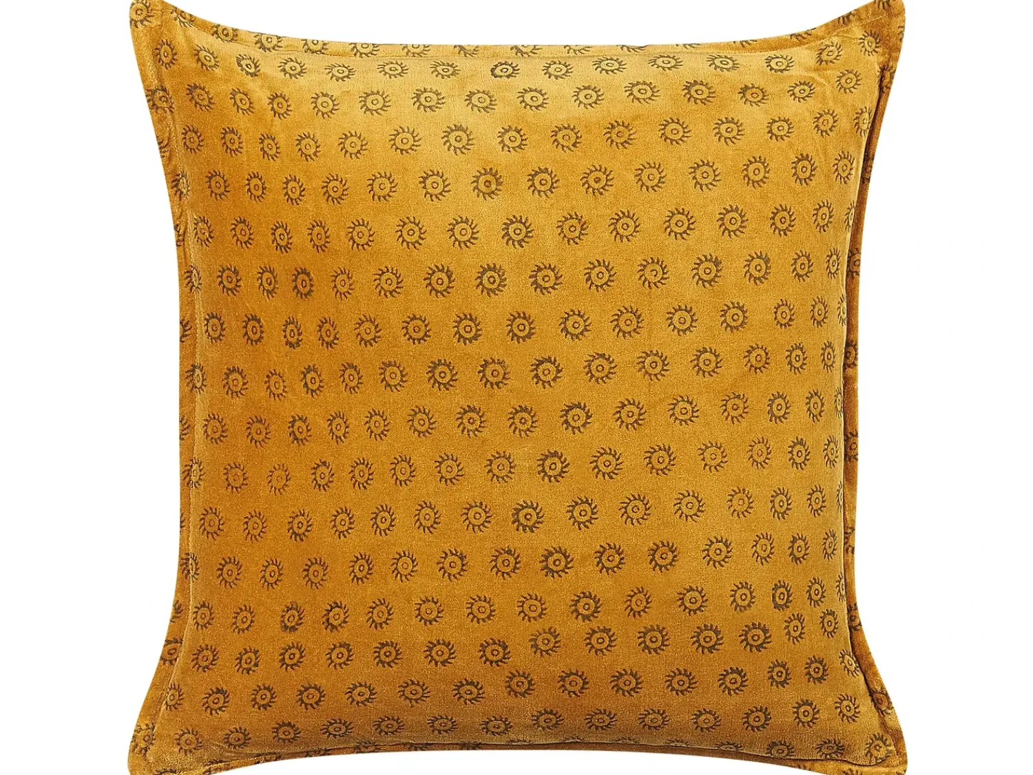 New Beliani Set di 2 cuscini RAPIS Velluto 45 x 45 cm Trama geometrica Giallo
