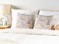Sale Beliani Set di 2 cuscini RATIBIDA Cotone 45 x 45 cm Rosa Rosa Grigio