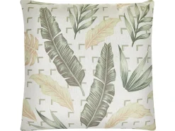 New Beliani Set di 2 cuscini RHAPIS 45 x 45 cm Verde Trama di piante Beige Verde