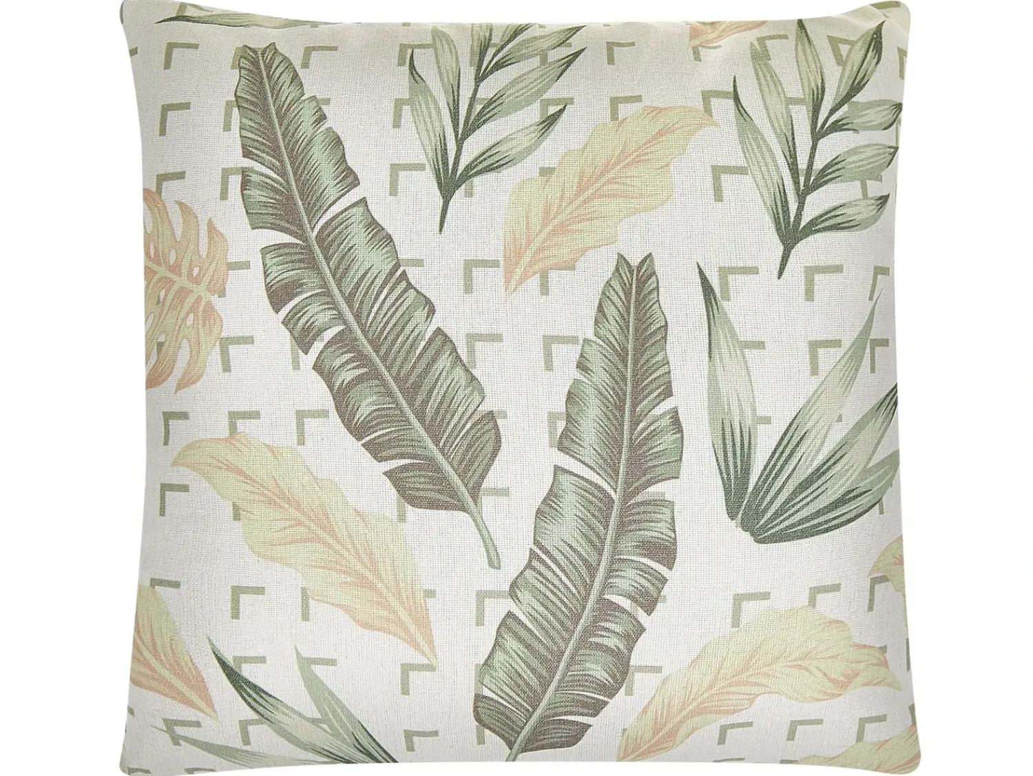 New Beliani Set di 2 cuscini RHAPIS 45 x 45 cm Verde Trama di piante Beige Verde